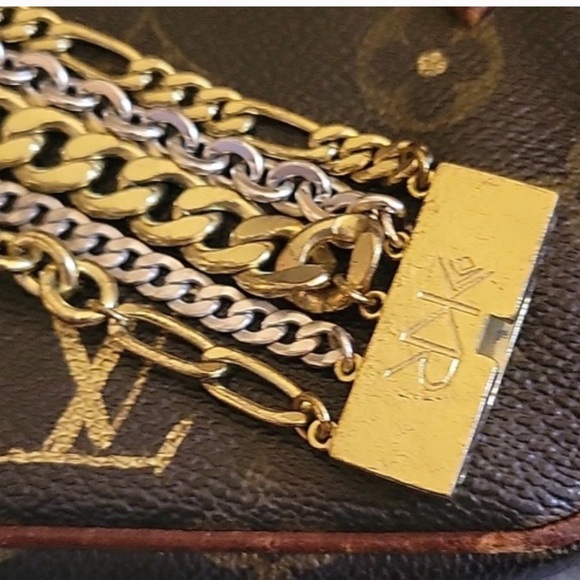 Silpada Chunk LUX ✨5 strand silver/brass statement bracelet KR Collection VTG - Picture 3 of 7